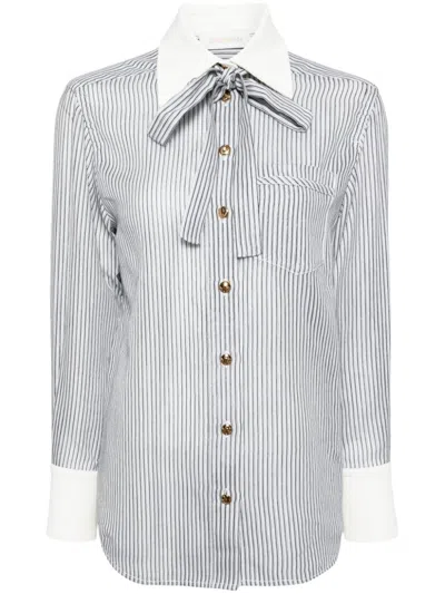 Zimmermann Illustration Man Style Shirt In Made Of Cotton And Silk Blend