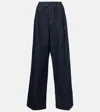 Zimmermann Illustration Pleated Wide Leg Jeans In Blau