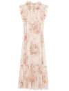 Zimmermann Illustration Flutter Midi Dress In Neutrals