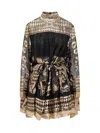 Zimmermann Illustration Otto Metallic Silk-blend Jacquard Mini Dress In Black/tea