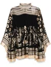 Zimmermann Illustration Otto Metallic Silk-blend Jacquard Mini Dress In Black