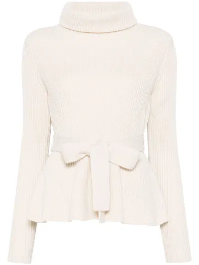 Zimmermann Illustration Peplum Sweater In Neutrals