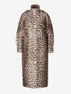 Zimmermann Womens Chocolate Leopard Leopard-print Patch-pocket Silk-wool Blend Coat In Button On Cuffs