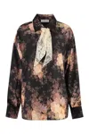 Zimmermann Illustration Lace-trimmed Floral-print Silk Crepe De Chine Shirt