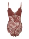 Zimmermann Illustration Semi-sheer Lace Bodysuit In Red