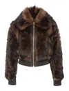 Zimmermann Illustration Shearling Fur Jacket In Brown