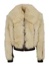 Zimmermann Illustration Shearling Fur Jacket In Cream