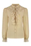 Zimmermann Ruffled Blouse Lace Detailing In Beige