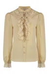Zimmermann Ruffled Blouse Lace Detailing In Beige