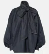 Zimmermann Illustration Oversized Denim Top In Blue