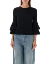 Zimmermann Women's Illustration Tiered Ruffle Top In Black