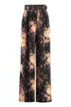 Zimmermann Silk Illustration Flared Trousers In Black