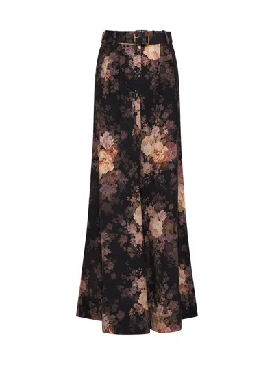 Zimmermann Illustration Floral-print Silk Trousers In Multi Floral