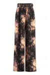 Zimmermann Silk Illustration Flared Trousers In Multi