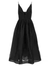 Zimmermann Illustration Pleated Linen And Silk-blend Midi Dress