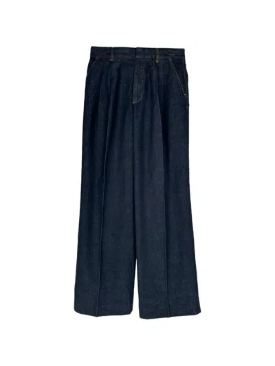 Pre-owned Zimmermann Illustration Wide-leg Jeans In Blue