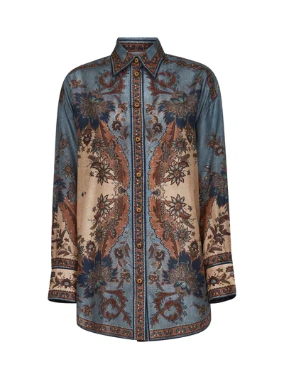 ZIMMERMANN INDIENNE FLORAL HABOTAI SILK ASCENSION SHIRT