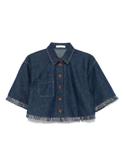 ZIMMERMANN INDIGO BLUE COTTON DENIM SHIRT