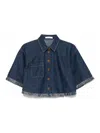 Zimmermann Indigo Blue Cotton Denim Shirt In Blue