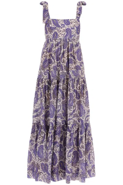 Zimmermann Indigo Paisley Print Cotton Maxi Dress For Women In Purple