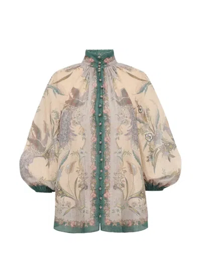 Zimmermann Indra Billow Blouse In Multi