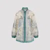 Zimmermann Indra Printed Metallic Cotton And Silk-blend Blouse In Multi