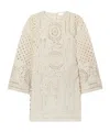 Zimmermann Indra Broderie Anglaise Cotton Mini Dress In Brown