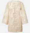 Zimmermann Indra Broderie Anglaise Cotton Mini Dress In Neutral