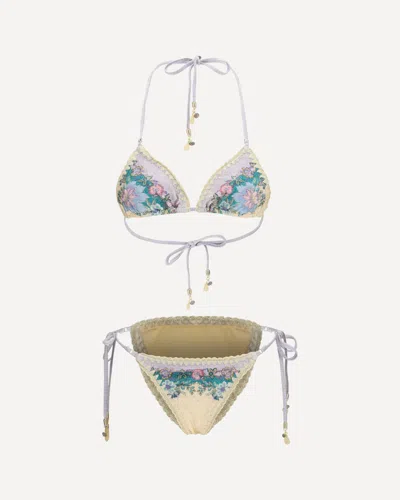 Zimmermann Indra Crochet Detail Bikini In Neutral