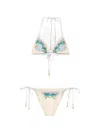 Zimmermann Printed Crochet-trimmed Bikini In Multi
