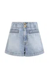 Zimmermann Wanderlust Lightblue Cotton Five-pocket Shorts In Blue
