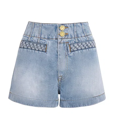 Zimmermann Indra Denim Shorts In Blue