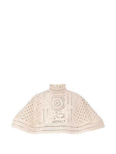 Zimmermann Womens Tea Indra Embroidered Cotton Cape In Multi
