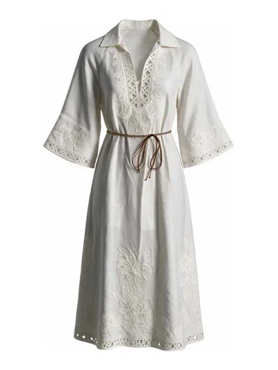 Zimmermann Indra Embroidered Maxi Dress In Cream
