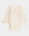 Zimmermann Indra Broderie Anglaise Cotton Mini Dress In Neutral