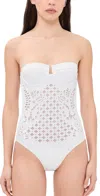 Zimmermann Indra Embroidery One-piece Swimsuit In Ivory In White