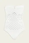 Zimmermann Indra Embroidery One-piece Swimsuit In Ivory In White