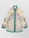 Zimmermann Indra Printed Metallic Cotton And Silk-blend Blouse In Multi