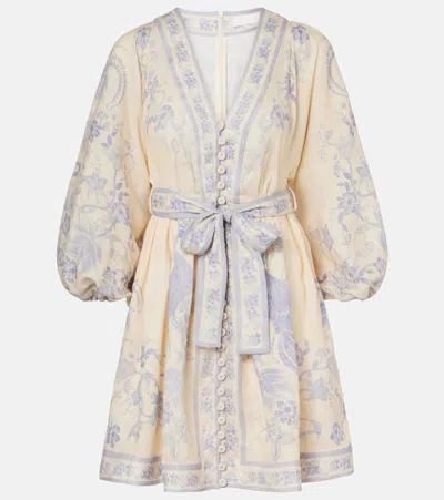ZIMMERMANN INDRA FLORAL LINEN MINIDRESS