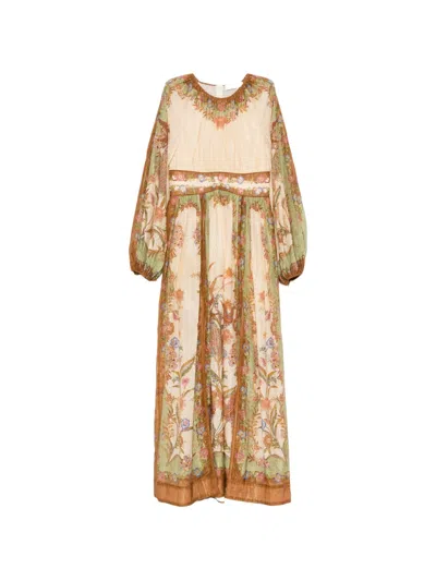 Zimmermann Cotton-silk Indra Maxi Dress In Neutral