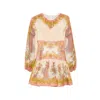Zimmermann Womens Chartreuse Scarf Floral Indra Floral-print Cotton And Silk-blend Mini Dress Xxs In Multi