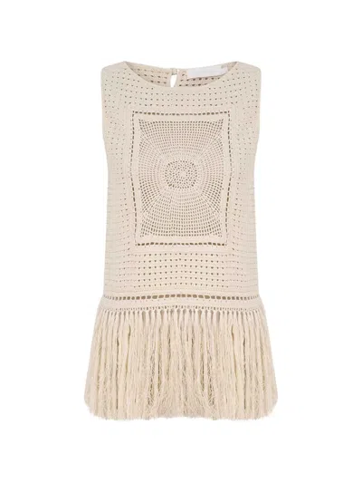 Zimmermann Indra Fringe-trim Tank Top In Neutral