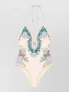 Zimmermann Womens Cream Scarf Floral Indra Crochet-detail One-piece Swimsuit In Multi