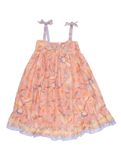 Zimmermann Indra Kids Tie Front Dress In Orange