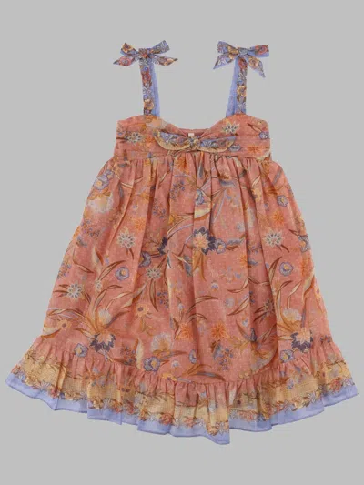 Zimmermann Indra Kids Tie-front Dress In Pink