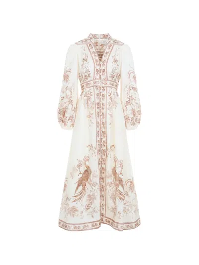 Zimmermann Indra Linen Long Dress In White