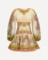 Zimmermann Womens Chartreuse Scarf Floral Indra Floral-print Cotton And Silk-blend Mini Dress Xxs In Multi