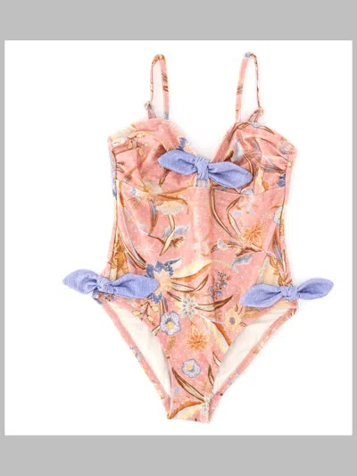 Zimmermann Kids'  Indra One-piece Swimsuit In Brown