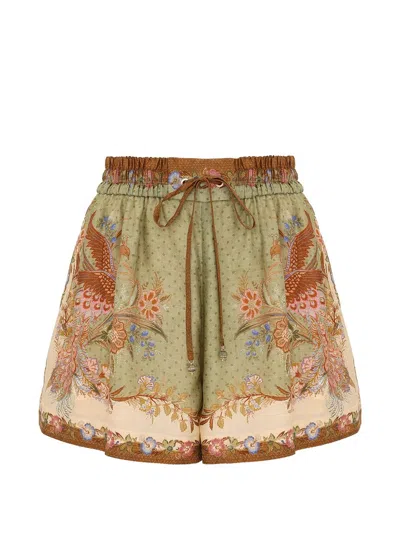 ZIMMERMANN Zimmermann Indra Printed Silk Shorts