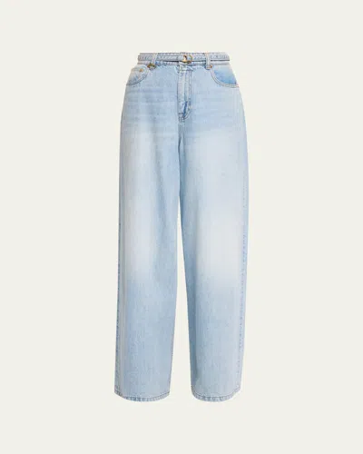 Zimmermann Indra Relaxed Flare Jeans In Blue